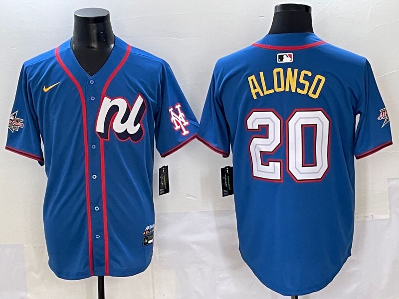 Men 2025 New York Mets #20 Alonso Blue All star Nike MLB Jersey style 1->new york mets->MLB Jersey